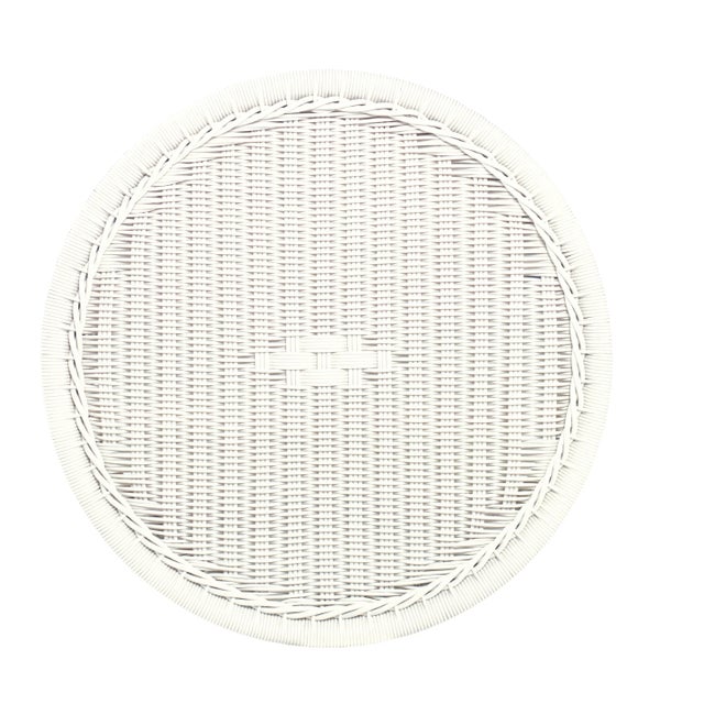 Traditional Thomas O'Brien for Century Furniture Mainland Wicker Outdoor Side Table - Chalk White For Sale - Image 3 of 4