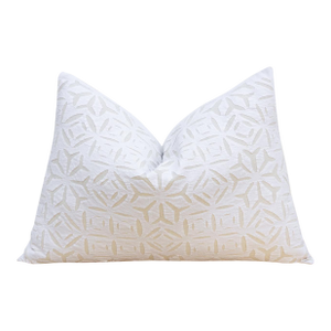 Moonlit Linen Lumbar Applique Pillow Cover