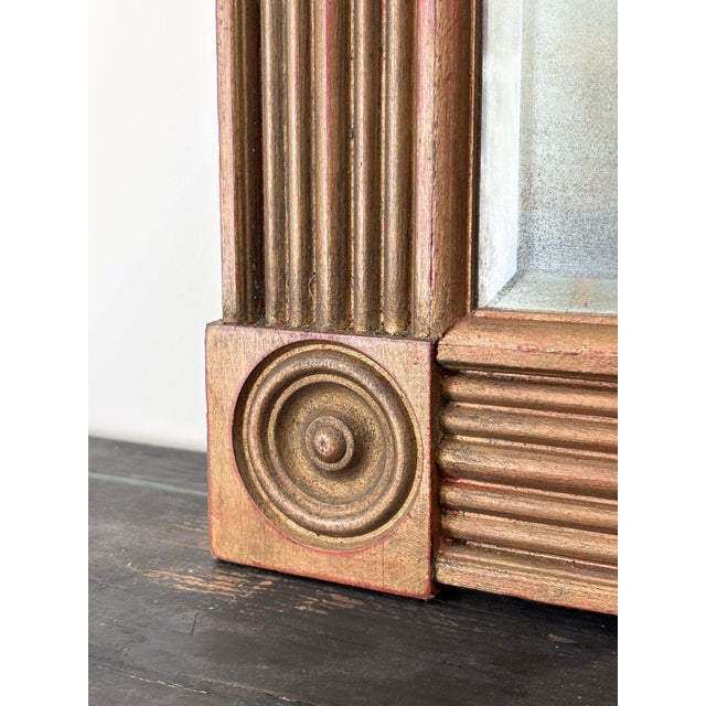 Neoclassical Wall Mirror with Reeded Giltwood Frame, 1970s For Sale - Image 4 of 13