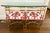 Brass Brass & Glass Console With Pair of Upholstered Benches Stools 3 Pc For Sale - Image 8 of 11