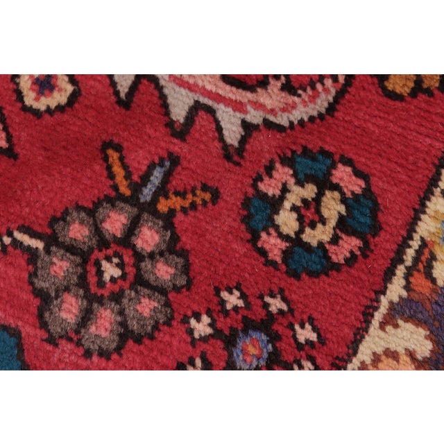 Shabby Chic Persian Red/Gold Wool Runner Rug- 2'11'' X 7'7'' | Chairish