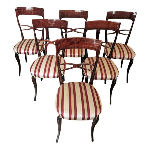 Vintage Chairs in Cream White Fabric, 1960s, Set of 6 For Sale