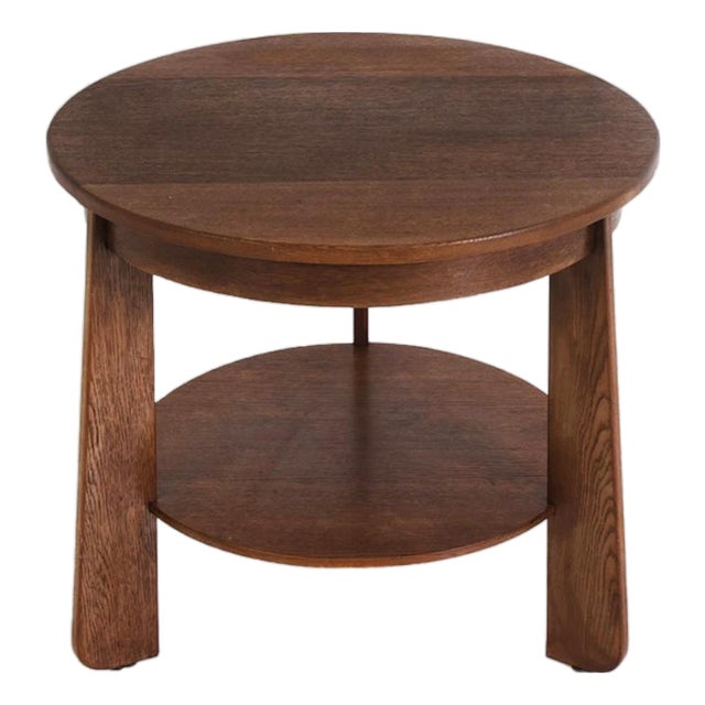 1920s Dutch Art Deco Tiered White Oak Side Table For Sale