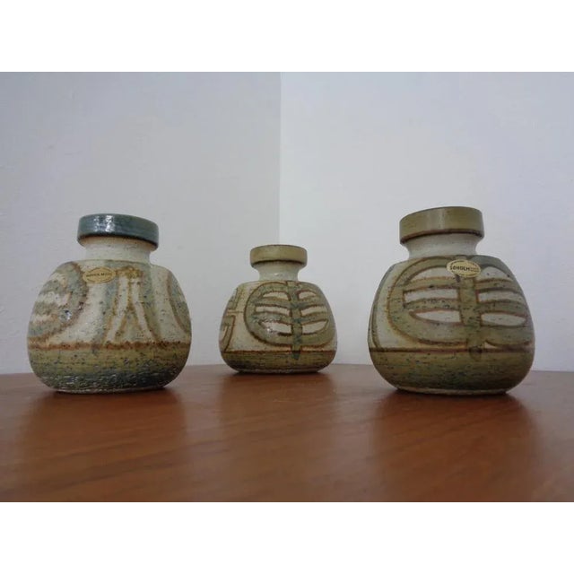 Danish Studio Ceramic Vases by Noomi Backhausen for Soholm Stentoj, 1970s, Set of 3 For Sale - Image 3 of 10