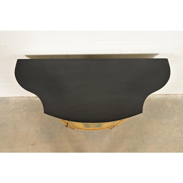 Italian Neoclassical Paint Decorated Demilune Console or Bar Cabinet For Sale - Image 11 of 14