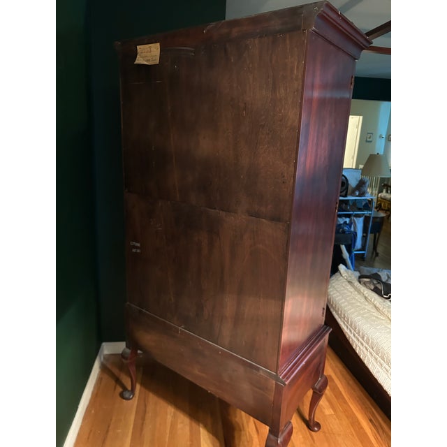 Statton TruType Americana Mid-Century Solid Cherry Queen Anne Style Highboy Armoire For Sale - Image 11 of 11