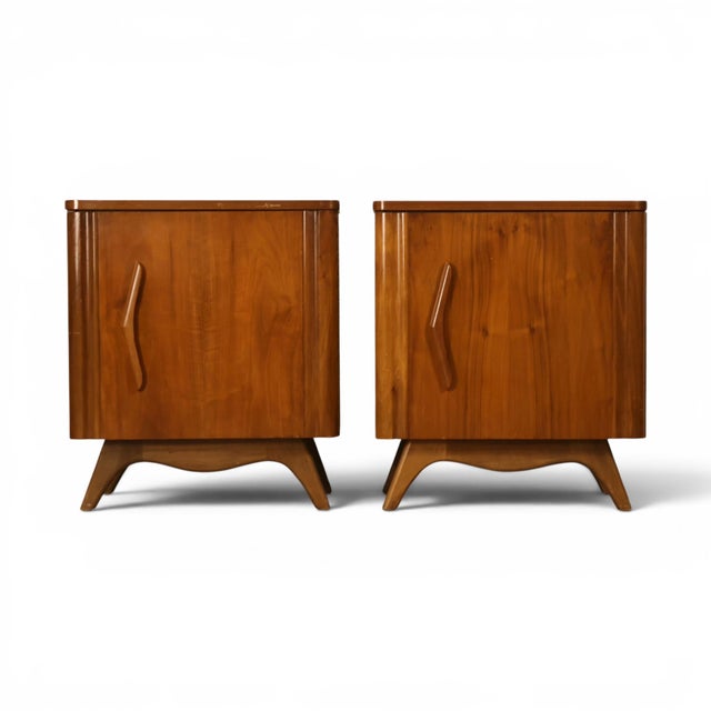 Mid-Century Modern Young Manufacturing Vintage Sculptural Mid Century Modern Pair of Nightstands C. 1960s, Attrbiuted For Sale - Image 3 of 14