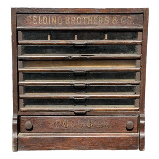Antique Belding Brothers Silk Spool Cabinet Sewing Victorian 19th C. Florence Co For Sale
