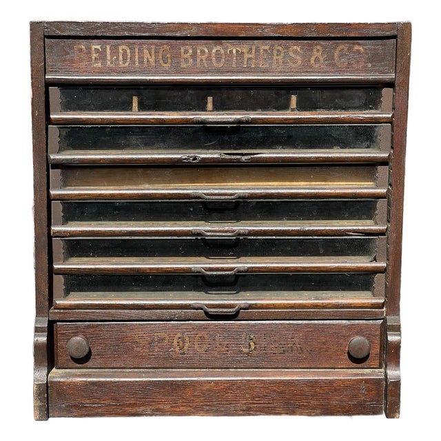 Antique Belding Brothers Silk Spool Cabinet Sewing Victorian 19th C. Florence Co For Sale
