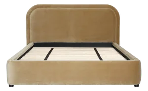 Renfrow Velvet Rounded Midcentury Modern Queen Bed Frame