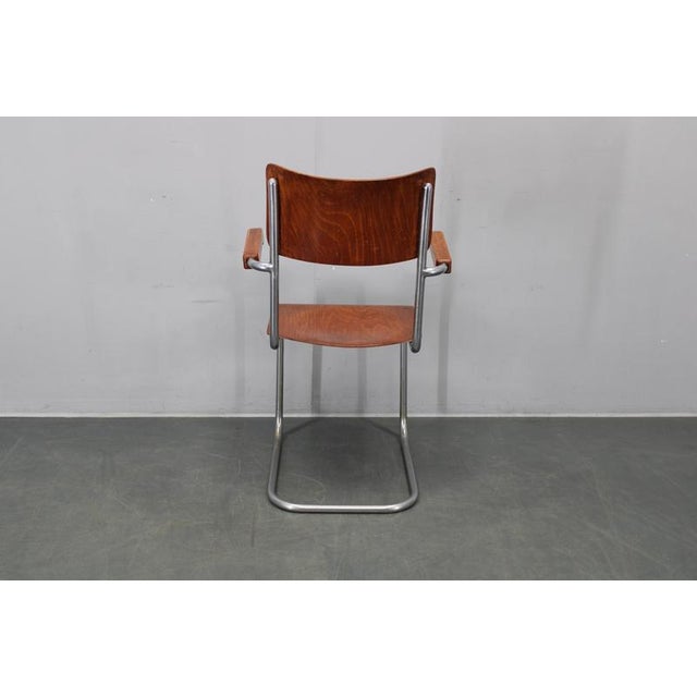 Bauhaus Cantilever Armchair in Chrome Tubular Steel and Beech, 1930s For Sale - Image 9 of 18