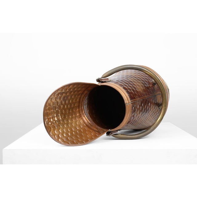 Copper Umbrella Stand with Hammered Medieval Bakery Relief, France, 1900s For Sale - Image 10 of 12