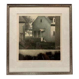 1980s Robert Kipniss Signed Numbered Limited Edition Lithograph Houses Framed 105/200 For Sale