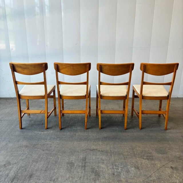 Mid-Century Modern Mid Century Modern Dining Chairs – Set of 4 Norquist Bentwood Chairs W/ Upholstered Seats. Vintage McM. For Sale - Image 3 of 5