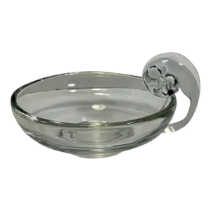 Vintage Steuben Like Art Crystal Glass Snail Scroll Handle Olive Bowl Dish