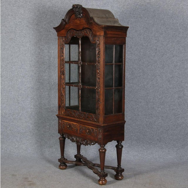 19 Century Baroque Showcase in Oak, 1800s For Sale - Image 18 of 18