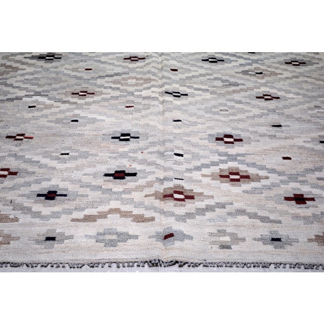Islamic Afghan Navajo Style Flatweave Kilim Wool Rug, 6'2"x9'4" For Sale - Image 3 of 4