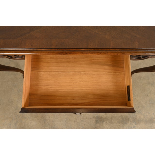 Tomlinson Furniture French Provincial Louis XV Carved Walnut Writing Desk | Circa 1950s For Sale In South Bend - Image 6 of 14