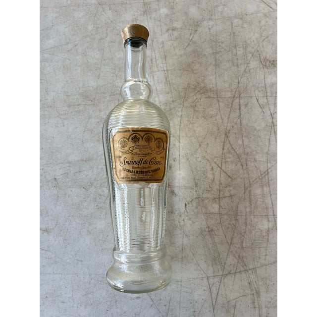 Art Nouveau Vintage Glass Replica Bottle Czar Vodka For Sale - Image 3 of 7