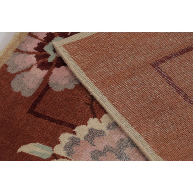 Red Rug & Kilim’s Chinese Art Deco Inspired Rug in Rust, Vibrant Florals & Figurals For Sale - Image 8 of 8