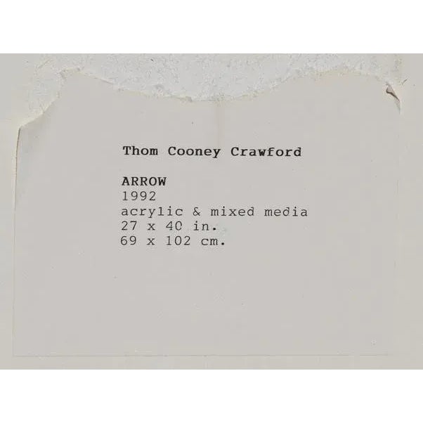 Artist: Thom Cooney-Crawford, American (1944 - ) Title: Arrow Year: 1992 Medium: Acrylic and Mixed Media on Paper, signed...
