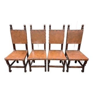 19th Century Antique Spanish Colonial Dining Chairs- Set of 4 For Sale