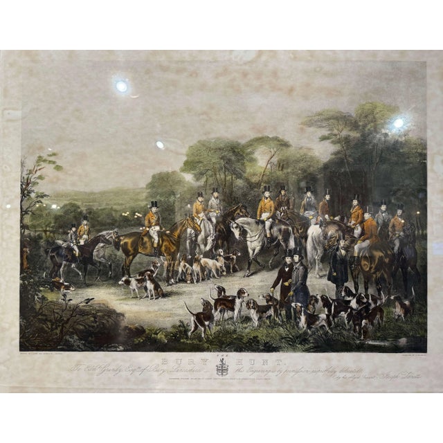 English 19th Century English Hand-Colored Fox Hunting Engraving “The Bury Hunt” For Sale - Image 3 of 9