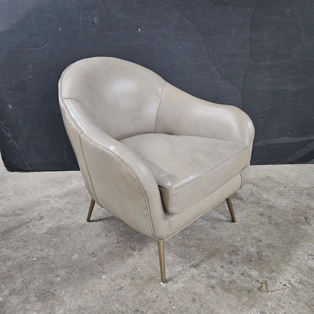 Olivia & Quinn Mid Century Modern Style Leather Vanessa Chair For Sale In Atlanta - Image 6 of 7