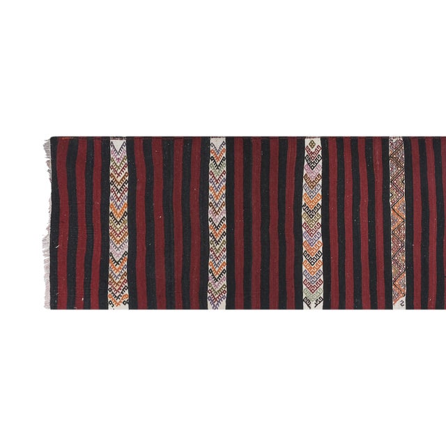 Striped Turkish Kilim Runner Rug For Sale - Image 4 of 12