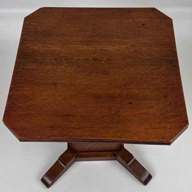 Early 20th Century Antique English Oak Side Table For Sale - Image 3 of 9