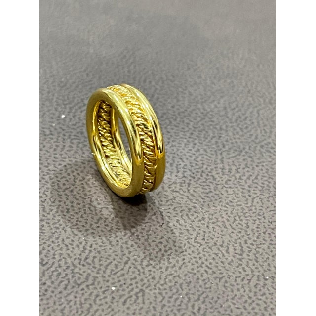 18 Karat Yellow Gold Classic Wide Wedding Band Ring For Sale - Image 18 of 18