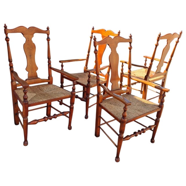 Timeless Elegance: 4 Antique Queen Anne Style Mahogany Armchairs For Sale - Image 10 of 10