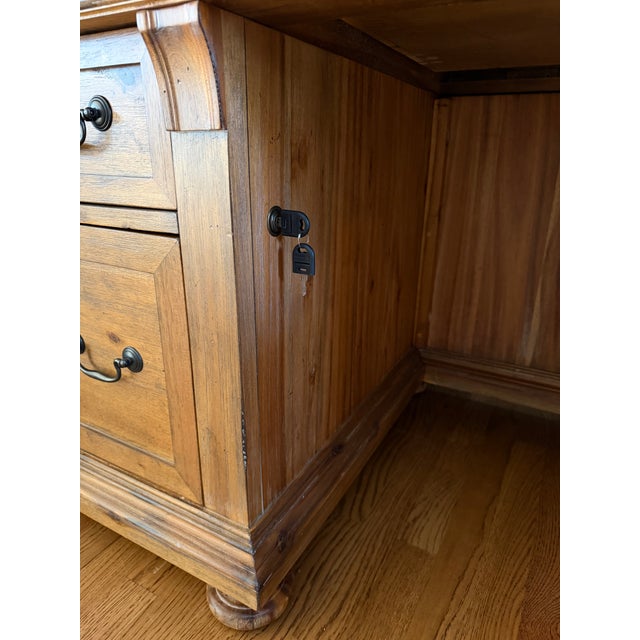 Wood Hekman Office Express Brown Executive Desk For Sale - Image 7 of 9