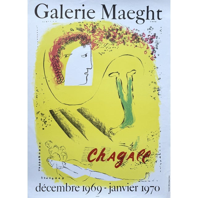 Marc Chagall, The Yellow Background, 1969, Original Lithograph For Sale