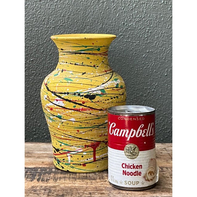 Vintage Splatter Paint Ceramic Vase For Sale - Image 14 of 16