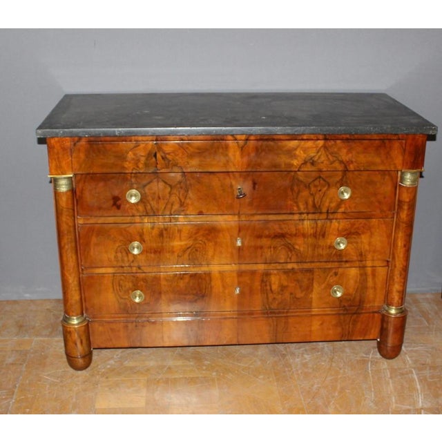 Brown 19th Century Empire Commode with Half-Column For Sale - Image 8 of 14
