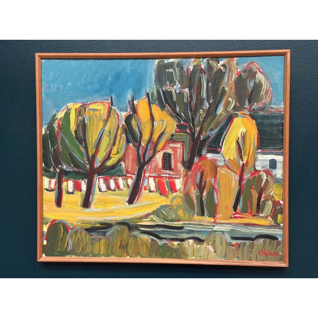 Unknown, Behind the Trees, 1950s, Oil on Canvas, Framed For Sale - Image 16 of 18