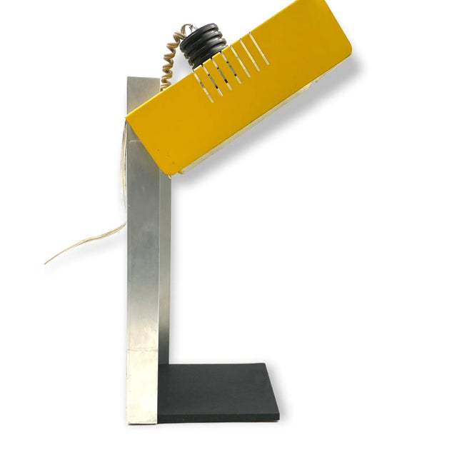 Space Age Yellow Cubic Table Lamp, Italy 1970s For Sale - Image 4 of 13