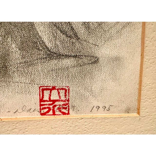 Drawing/Sketching Materials Vintage Exquisite Classical Pencil Sketch of Seated Female Nude (Lower Torso) by Daisuke Takeya For Sale - Image 7 of 10