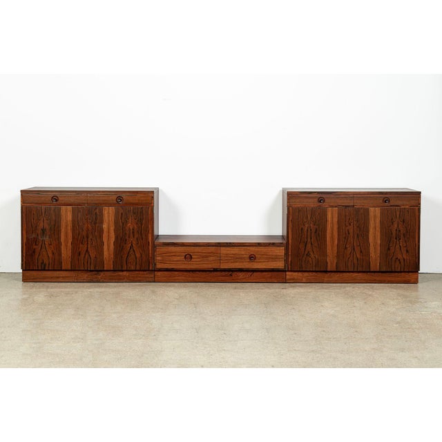 Mid-Century Swedish Rosewood Bookcase Dropdown Wall Unit by Bertil Fridhagen for Bodafors, 1960s For Sale - Image 17 of 18