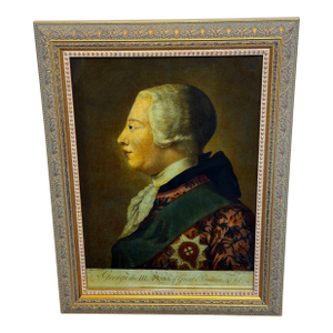 18th Century King George III Reverse-Painted Mezzotint on Glass After Jeremiah Meyer Ra, Engraved by Richard Purcell, London