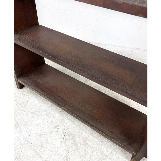 Roycroft Antique Arts and Crafts Mission Oak Wood Bookcase Roycroft Style For Sale - Image 4 of 4