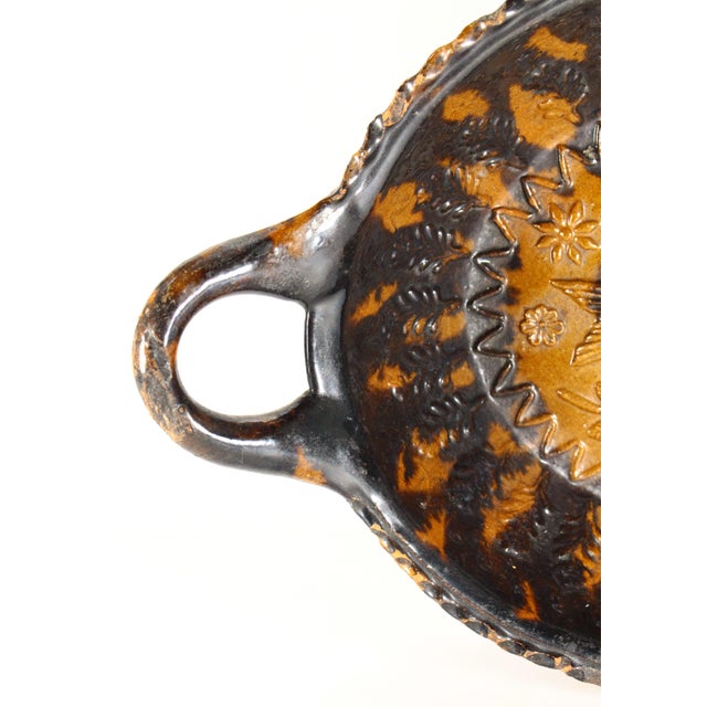 Circa 1900 Barrio De La Luz Puebla Pottery Dish Tortoiseshell Glaze Barro Vidriado For Sale - Image 9 of 18