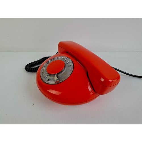 Mid-Century Orange Rotary Desk Telephone from Tesla, Czechoslovakia, 1970s For Sale - Image 14 of 18
