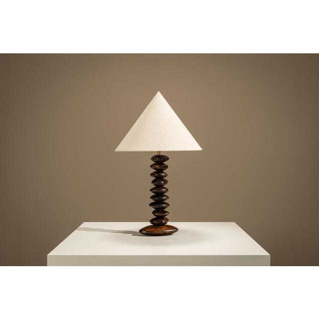 Vintage Wooden Table Lamp, France, 1970s For Sale - Image 4 of 10