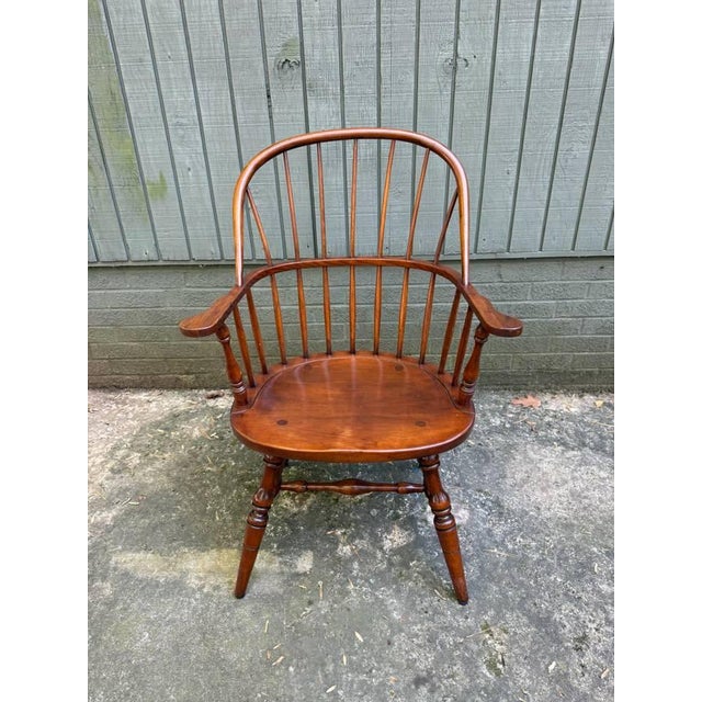 Vintage Stickley Sack Back Solid wood Windsor Armchair It features solid wood frame, spindle back, Arched sack back frame...