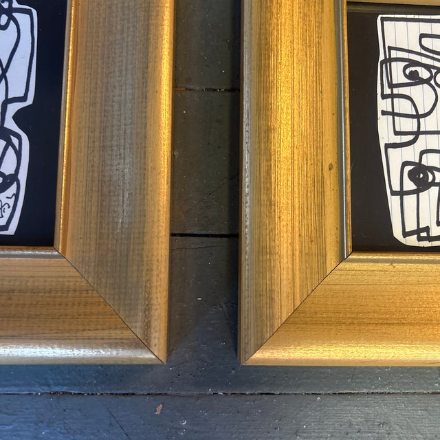 Two Contemporary Original Wayne Cunningham Abstract Marker Drawings - Set of Two For Sale - Image 4 of 5