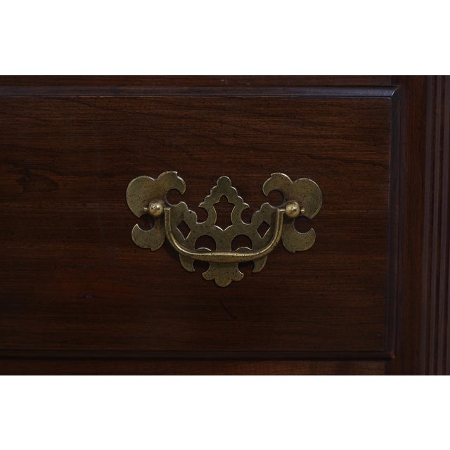 Brown 1970s Ethan Allen Cherry Georgian Court Lingerie Chest For Sale - Image 8 of 16