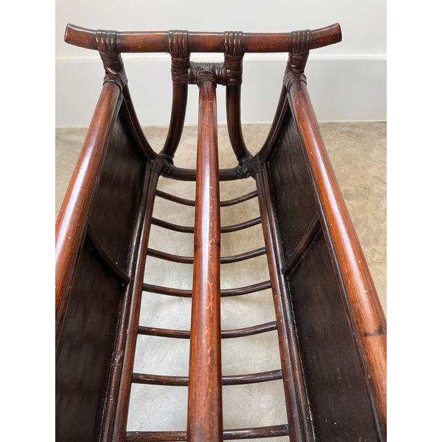 Vintage Bamboo & Split Reed Magazine/Newspaper Rack For Sale - Image 10 of 11