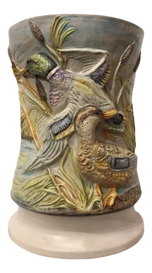 Mid-Century Italian Ceramic Hand Painted Duck Vessel